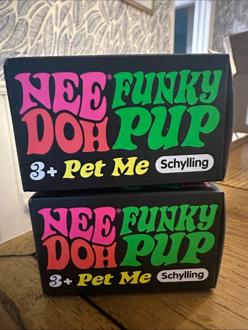 Schylling NeeDoh Funky Pup Squishy Toy - Pink & Teal